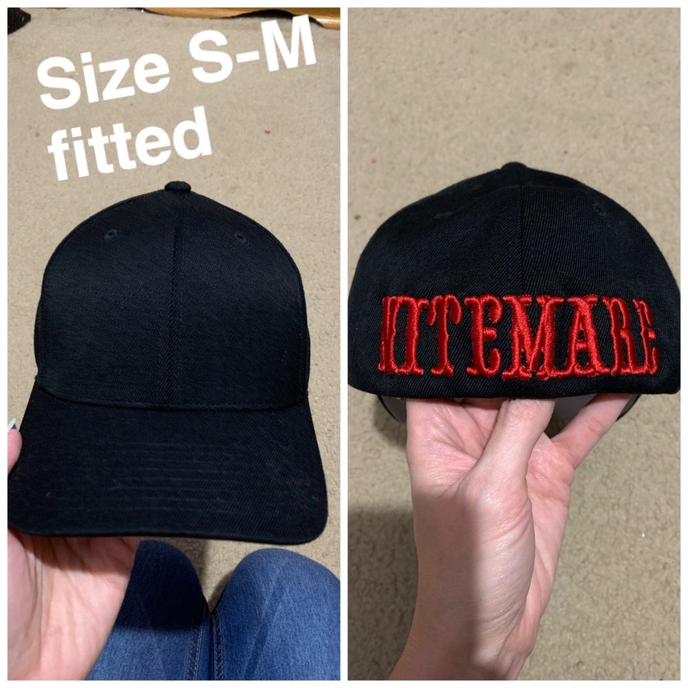 Fitted black cap with NITEMARE logo